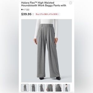 Halara Flex High Waisted Houndstooth Work Baggy Pants